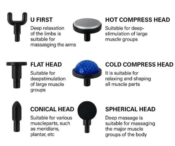 Hot and Cold Compress Massage Gun – ৬টি Massage Head image 3