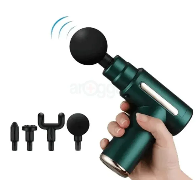 Compact Handheld Deep Tissue Massage Gun with 6 Speeds & 4 Massage Heads image 3