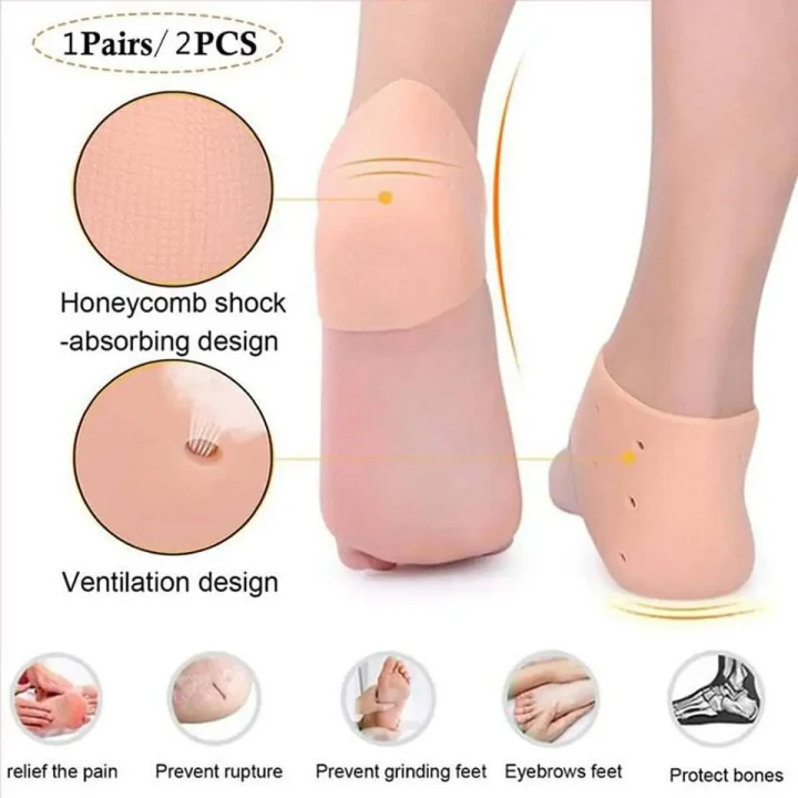 1 Pair Anti-Crack Silicone Gel Heel Pad Socks for Men & Women image 6