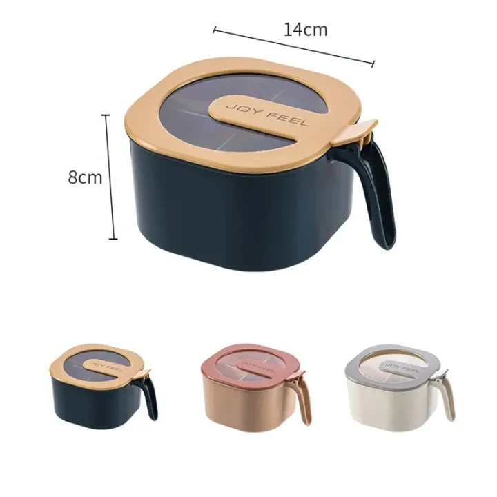4-Section Spice Storage Box with Lids and Serving Spoons image 2
