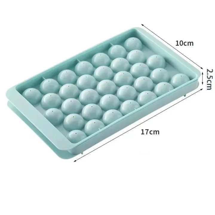 Round Ice Cube Tray with Lid – Easy-Release Ice Maker (Pink) image 4