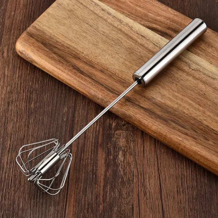 Rotating Semi-Automatic Stainless Steel Egg Beater image 2