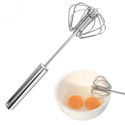 Rotating Semi-Automatic Stainless Steel Egg Beater image 4