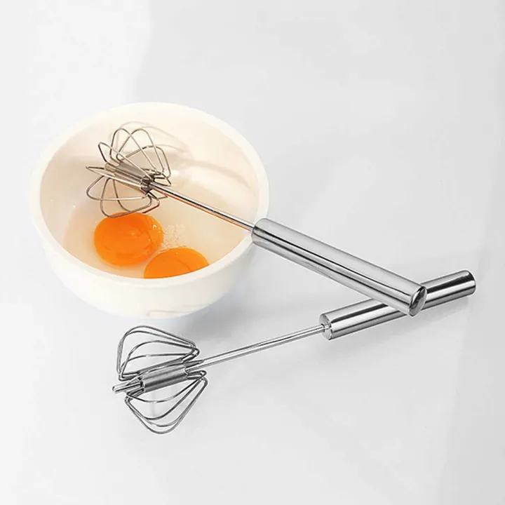 Rotating Semi-Automatic Stainless Steel Egg Beater image 5