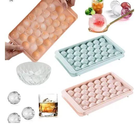 Round Ice Cube Tray with Lid – Easy-Release, Durable, Large Capacity for Home & Kitchen Use