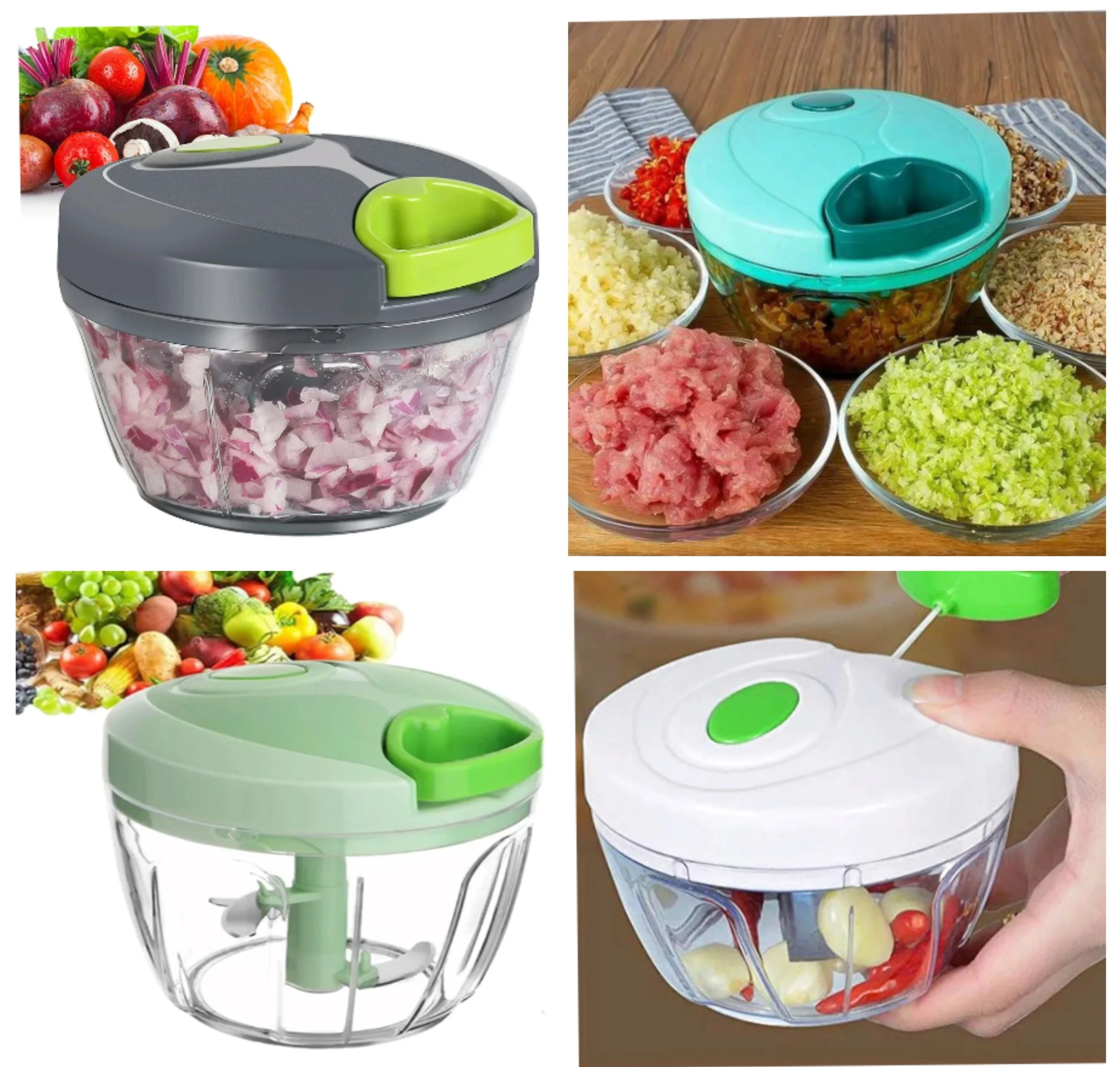 350ml Manual Hand Chopper for Vegetables & Fruits