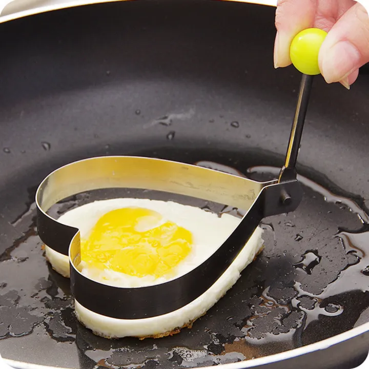 5Pcs Stainless Steel Eggs Rings Mold With Handle,Round Non-stick Pancake Omelette Mold For Griddle,Egg Shaper Home Kitchen Items image 4