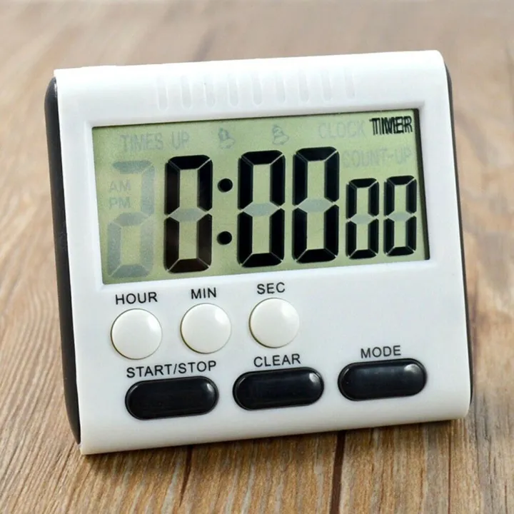 Digital Kitchen Timer with 24-Hour Countdown, LCD Display & Clock image 2
