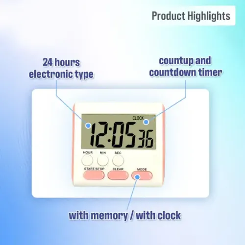 Digital Kitchen Timer with 24-Hour Countdown, LCD Display & Clock image 4