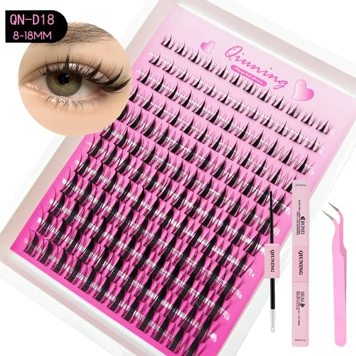 QIUNING Manga Lash Clusters Kit with Lash Bond & Seal image 2