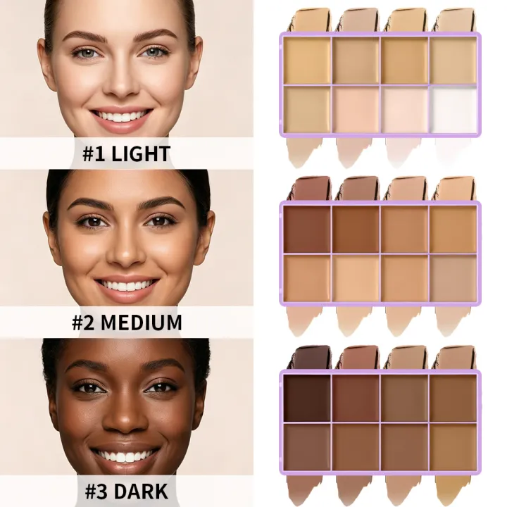 Lakerain 8-Shade Soft Matte Cream Concealer Palette image 4