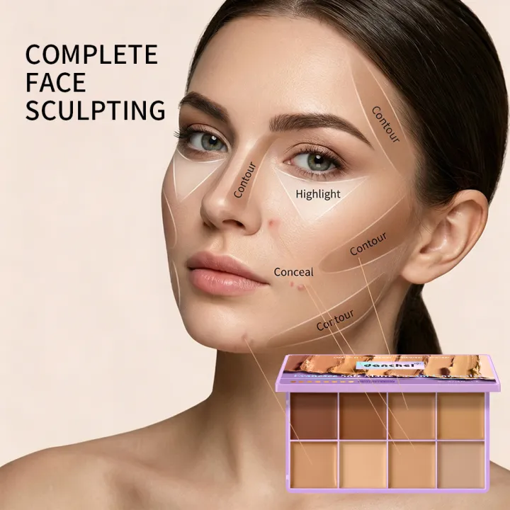 Lakerain 8-Shade Soft Matte Cream Concealer Palette image 6