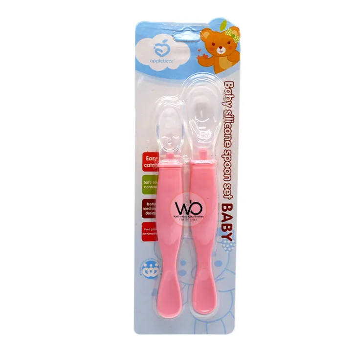 Applebear 2-Piece Baby Feeding Spoon Set – Soft Silicone, Multicolor image 4