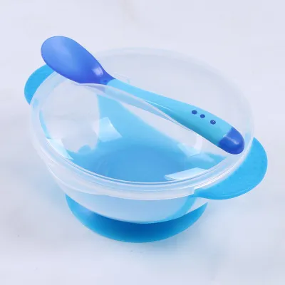 Baby Suction Feeding Bowl with Spoon – 1 Set, Multicolor image 3