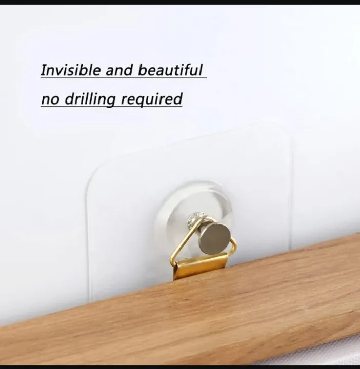 10 Pc Transparent Stainless Steel Photo Frame Hooks for Wall Without Drilling image 5