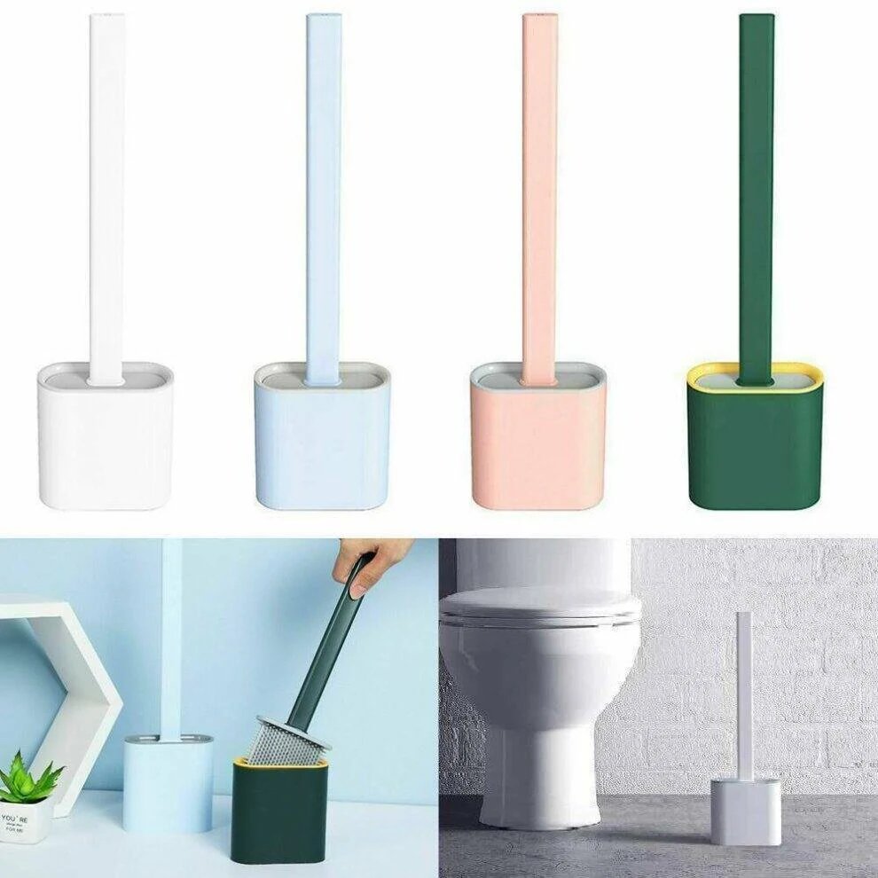 Silicone Toilet Cleaning Brush with Holder Set 1 Pc
