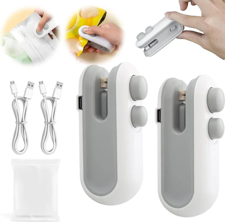 2IN1 Mini Bag Sealing Machine USB Rechargeable Heat Sealer