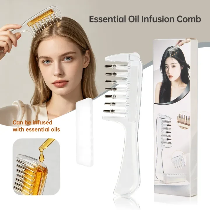Unisex Transparent Essential Oil Applicator Massage Comb
