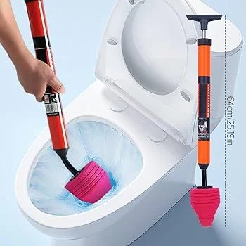 High Pressure Toilet Unblocker Plunger Kit Drain Clog Remover image 4