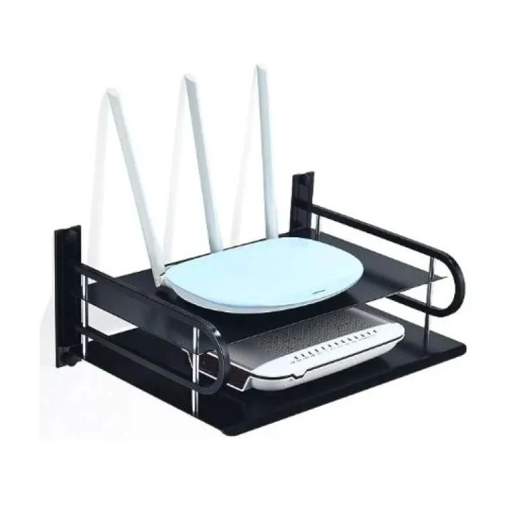 WiFi Router Stand Wall Mounted, ONU Stand, TV Box and Set Top Box Stand, Black image 2
