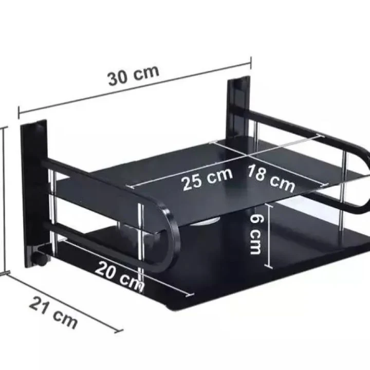 WiFi Router Stand Wall Mounted, ONU Stand, TV Box and Set Top Box Stand, Black image 4