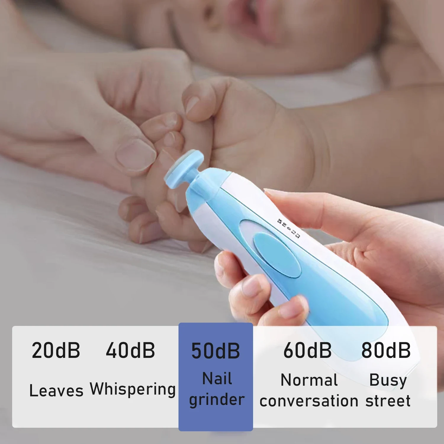Electric Baby Nail File Nail Clipper and Nail Scissors Set Blue Pink image 5