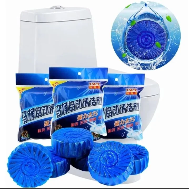 Automatic Toilet Cleaning Tablets Blue Bubble Freshener 10pcs image 2