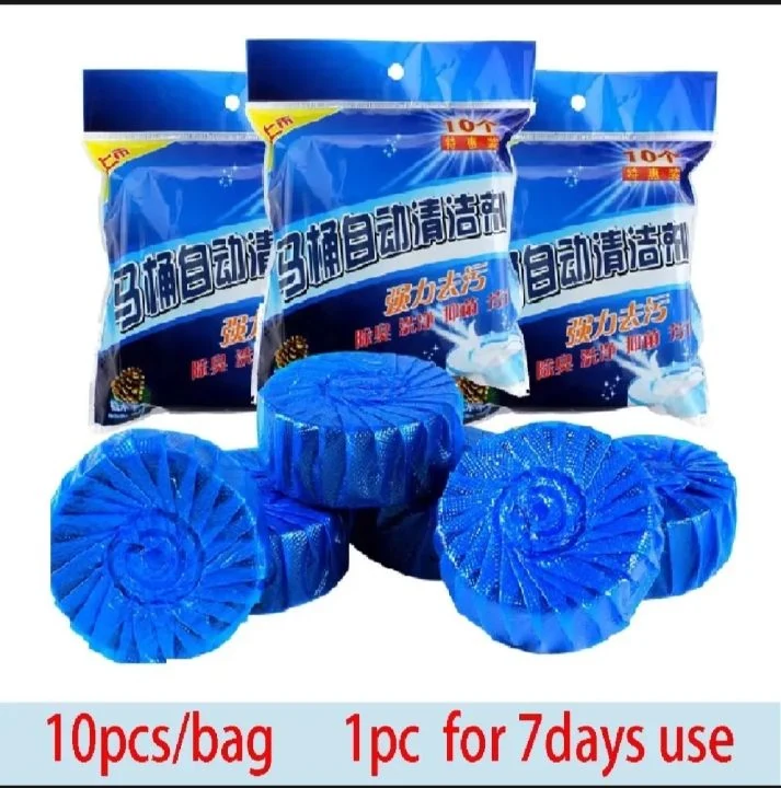 Automatic Toilet Cleaning Tablets Blue Bubble Freshener 10pcs image 3