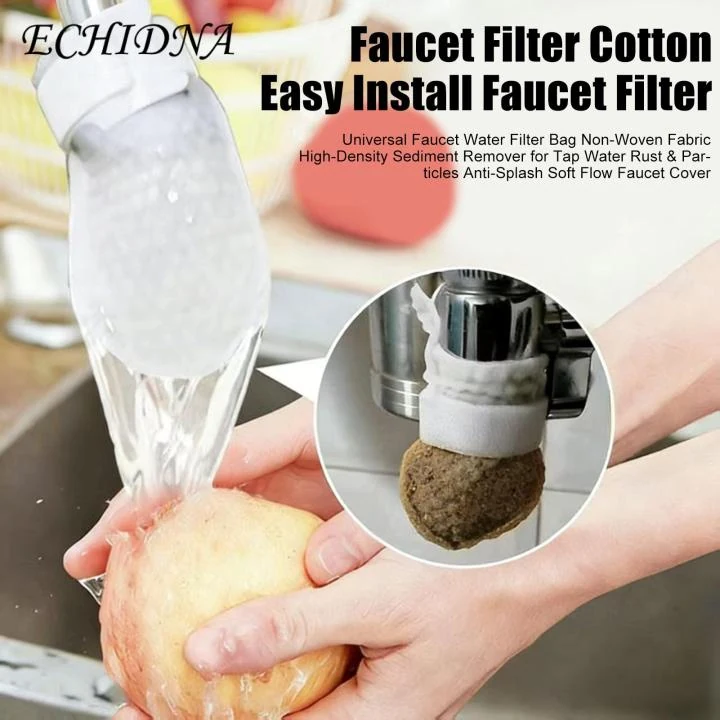 25 pcs Universal Faucet Filter Cotton Bag, Anti Splash Non Woven Tap Water Filter image 2