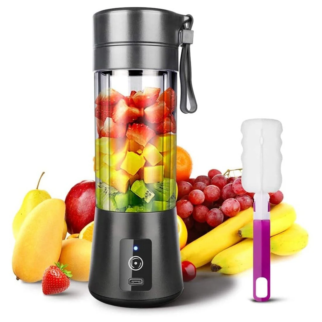 Portable USB Rechargeable Blender Cup, Six Blade Smoothie Juicer