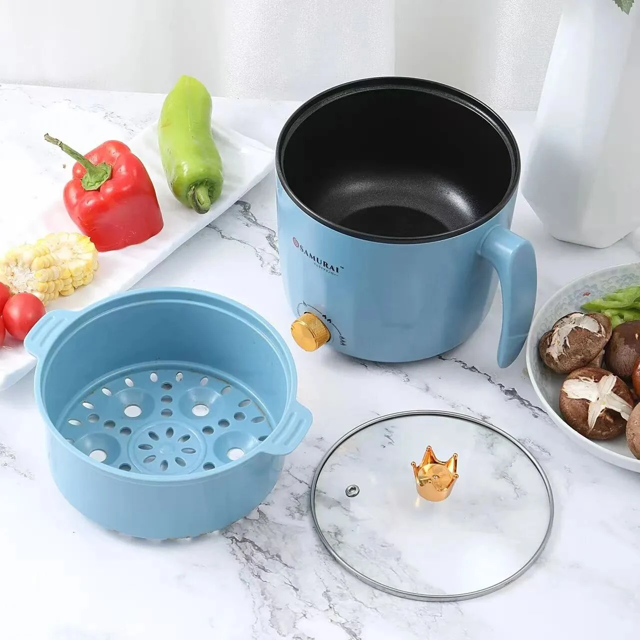 Samurai Mini Electric Rice Cooker 1.8L Multi Function Non Stick Pot image 2