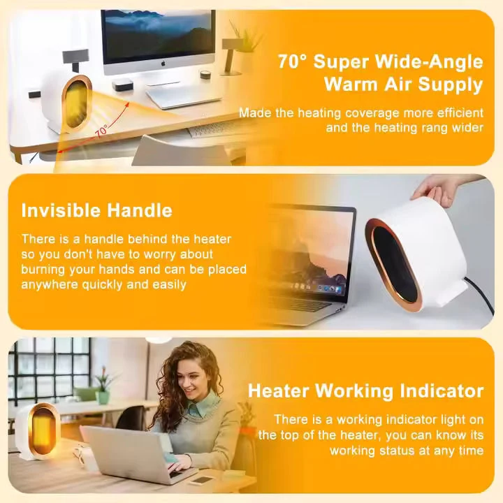 Mini Portable PTC Ceramic Fan Heater for Room and Office image 6