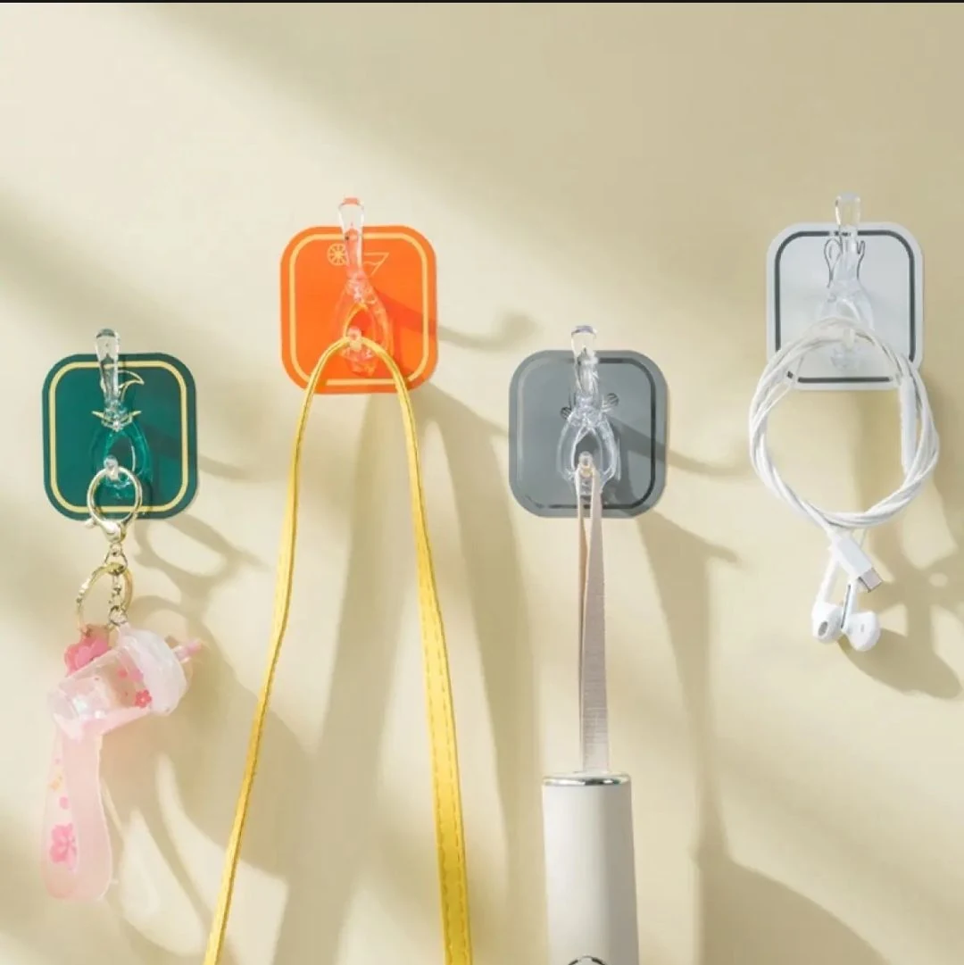 Self Adhesive Hook 6pcs Set Cuttable Key Necklace Hanger Waterproof Towel Rack Space Saving Organizer image 3