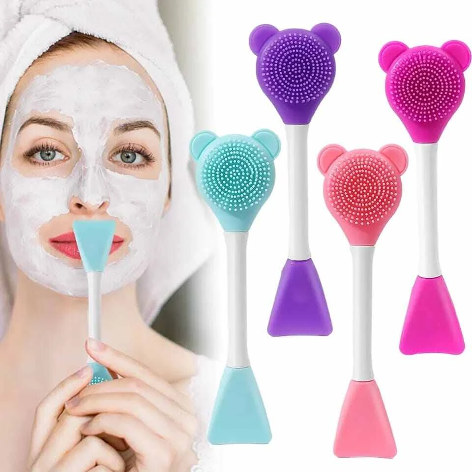 Bear Silicone Double Head Facial Mask Brush