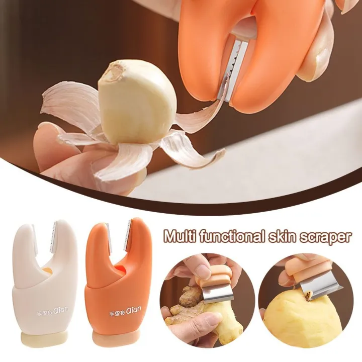 Multi Functional Garlic Peeler with Scraper and Stem Remover image 4