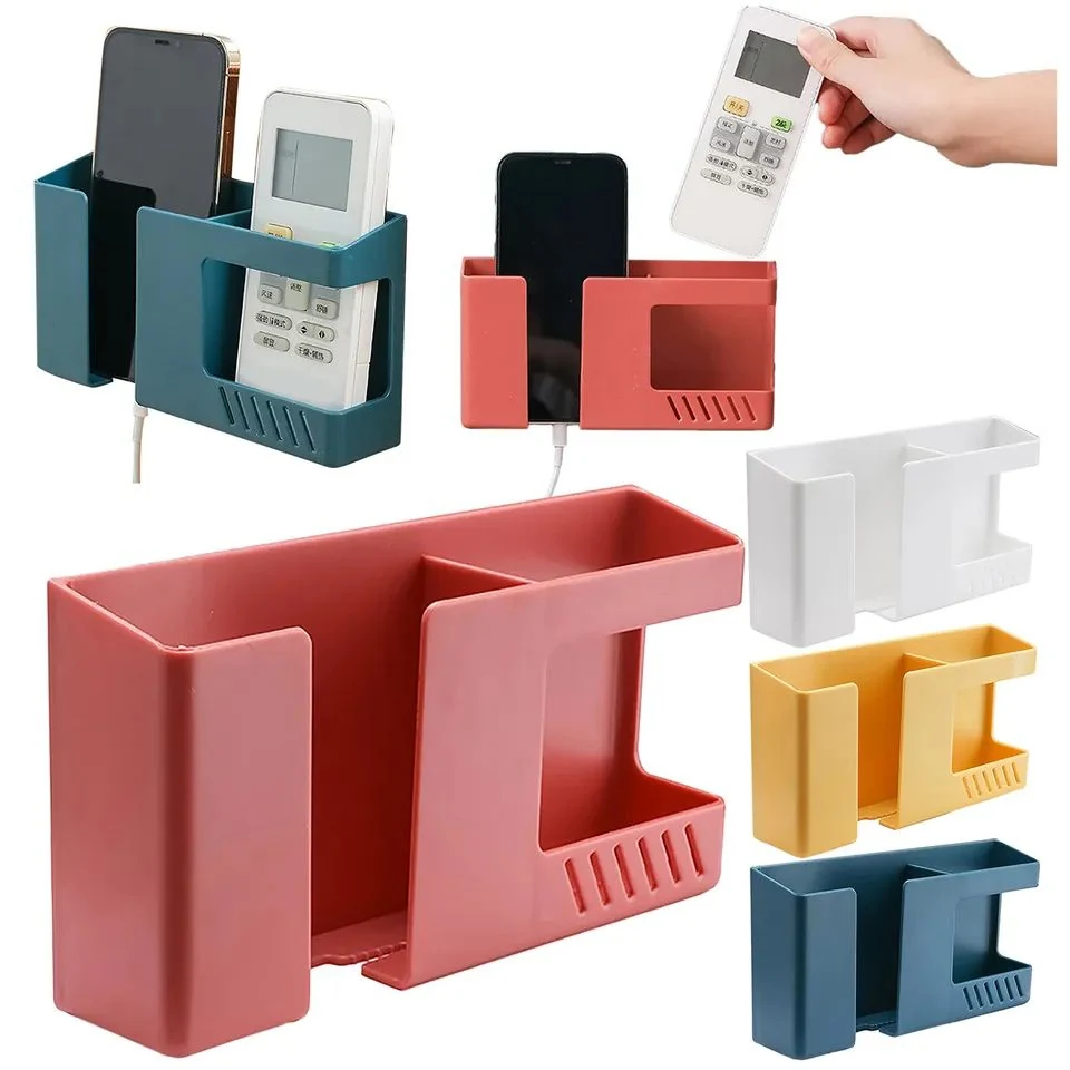 Wall Mounted 2 In 1 Mobile Phone Charging Stand Multifunction Storage Holder Bracket