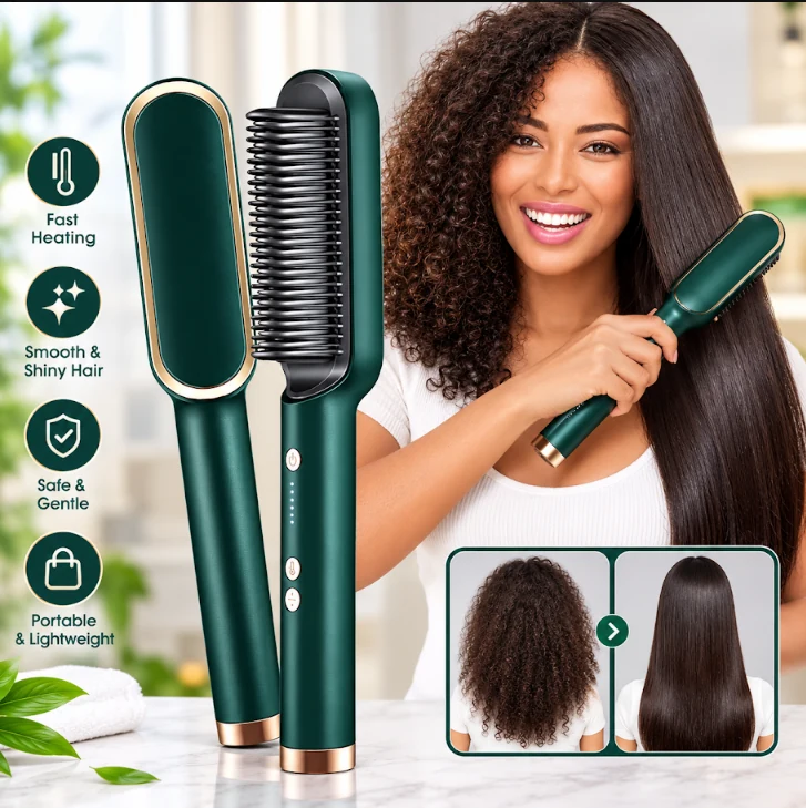 2 in 1 Professional Hair Straightener Comb