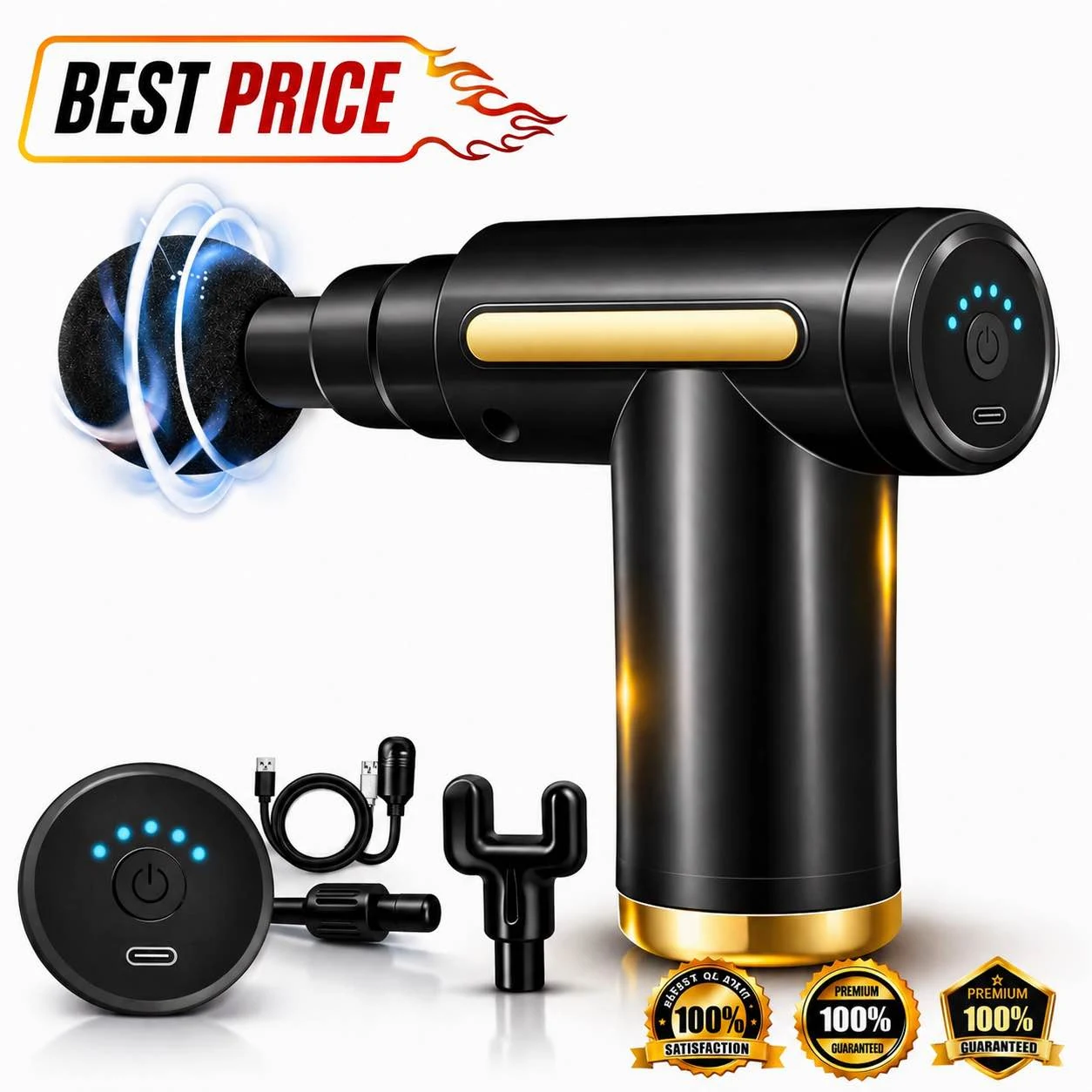 Portable Mini Electric Massage Gun with 6 Speed Levels
