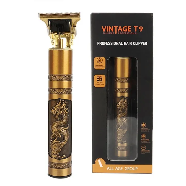 Vintage T9 Dragon Rechargeable Hair Clipper and Beard Trimmer for Men